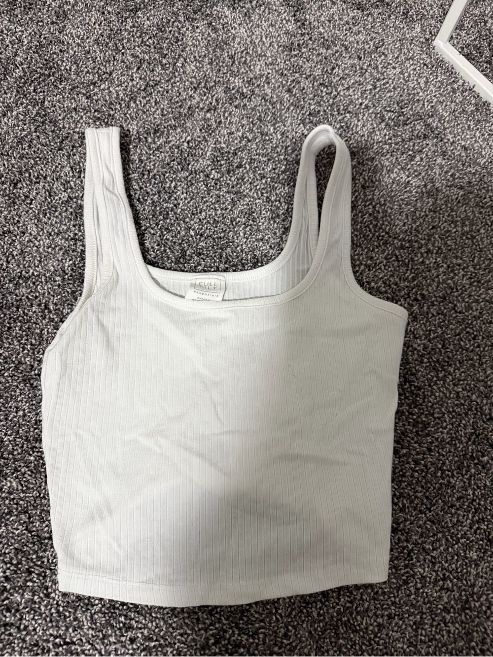 Tilly's White Ribbed Square Neck Crop Tank